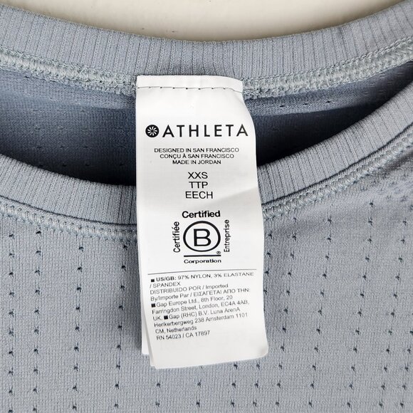 Athleta In Motion Seamless Short Sleeve Athletic Tee Gray sz XXS - Picture 7 of 9